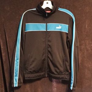 Puma track jacket size medium used blue and black